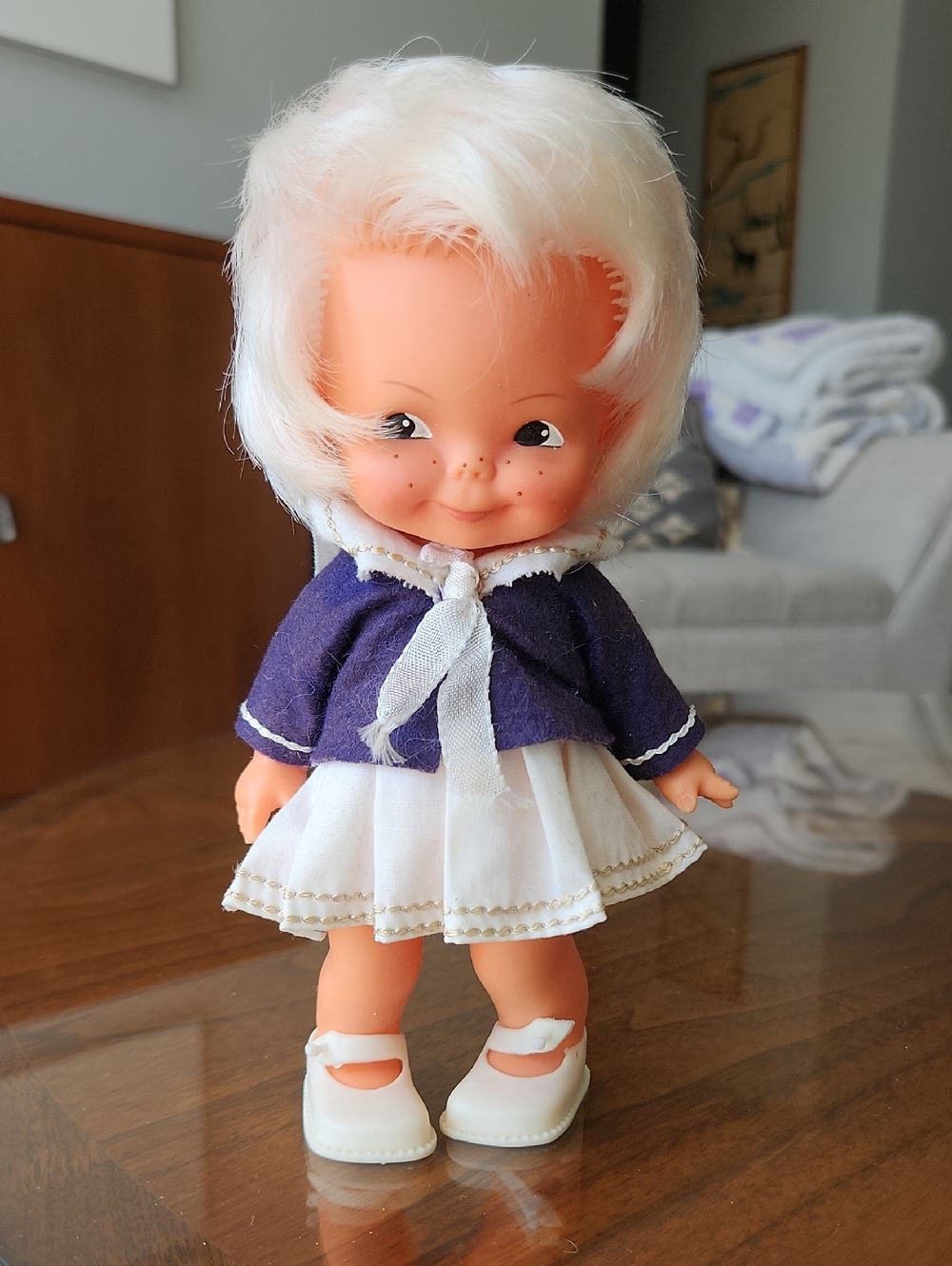 Vintage rubber doll in sailor outfit